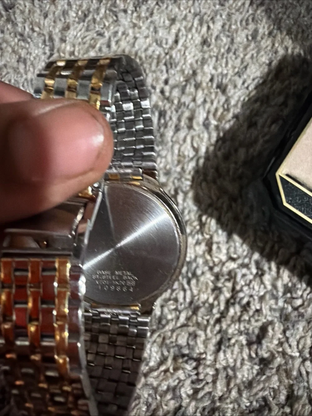 Seiko Two-Tone Gold & Silver Men's Dress Watch with Black Dial